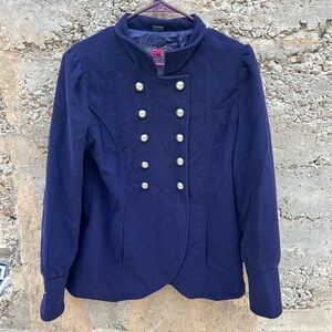 Jack by BB Dakota Double-Breasted‎ Navy Blazer